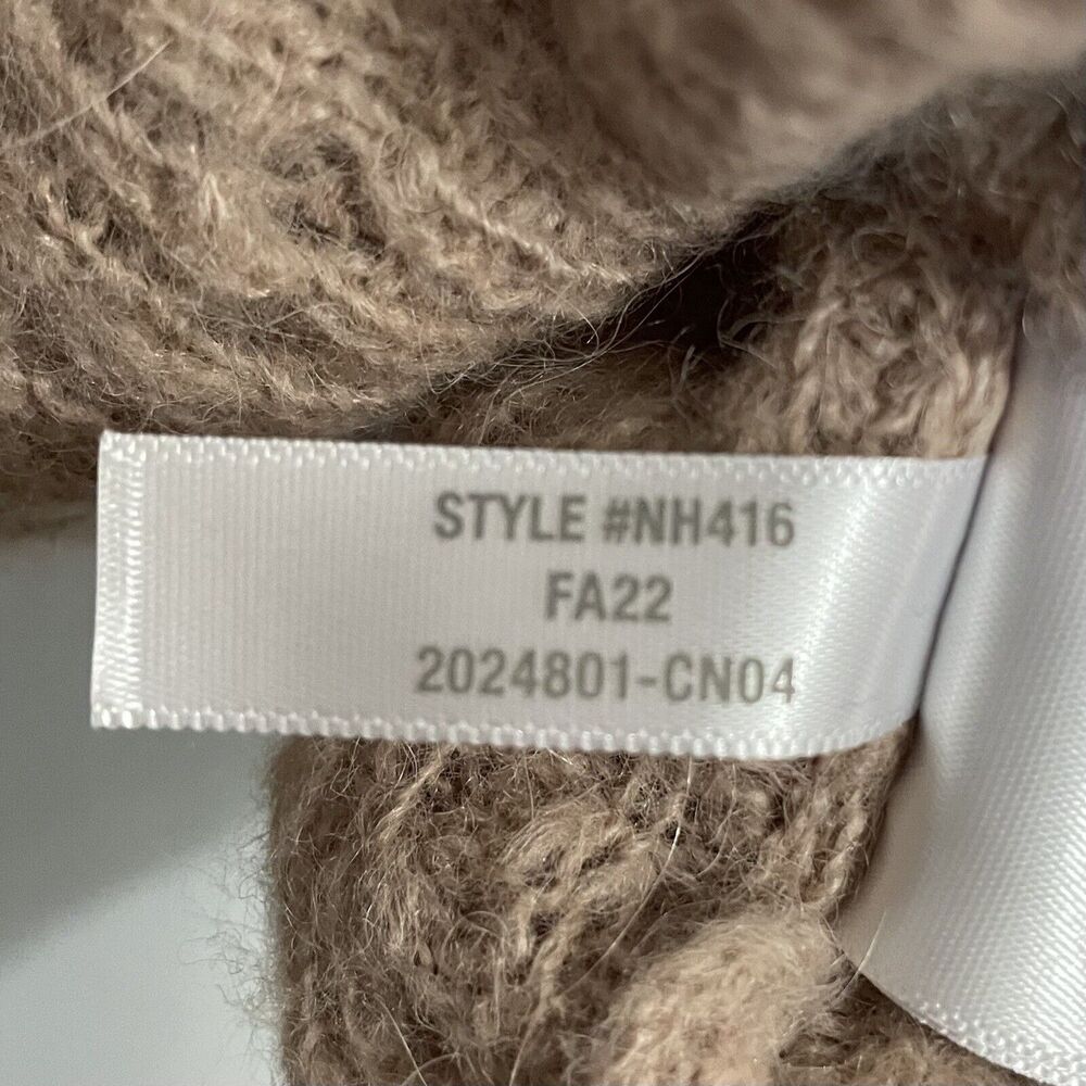 SOLD MADEWELL Mayfair Alpaca Blend Cable Knit Cardigan Sweater Tan Sz 3X Woman - Picture 8 of 9